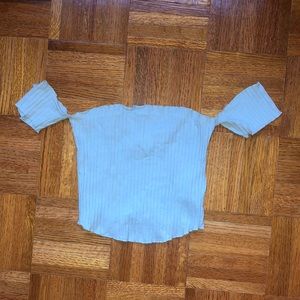 Light Blue Off the Shoulder Top